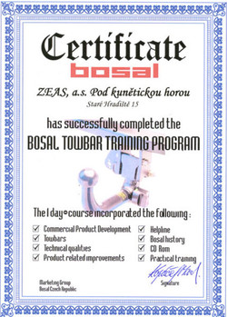 Certifikát BOSAL
